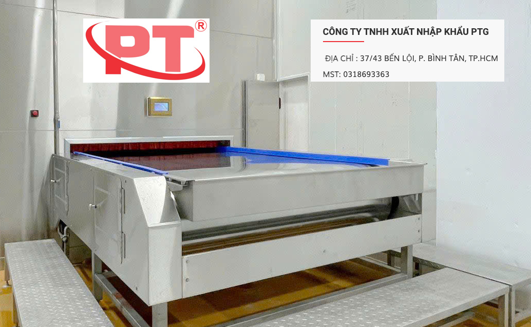 Hệ thống băng chuyền IQF dạng phẳng lắp đặt tại nhà máy chế biến cá tra