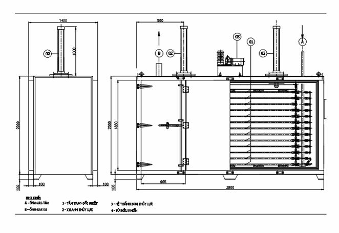 Tủ đông tiếp xúc 1000kg mẻ được chế tạo hoàn thiện tại xưởng PTG